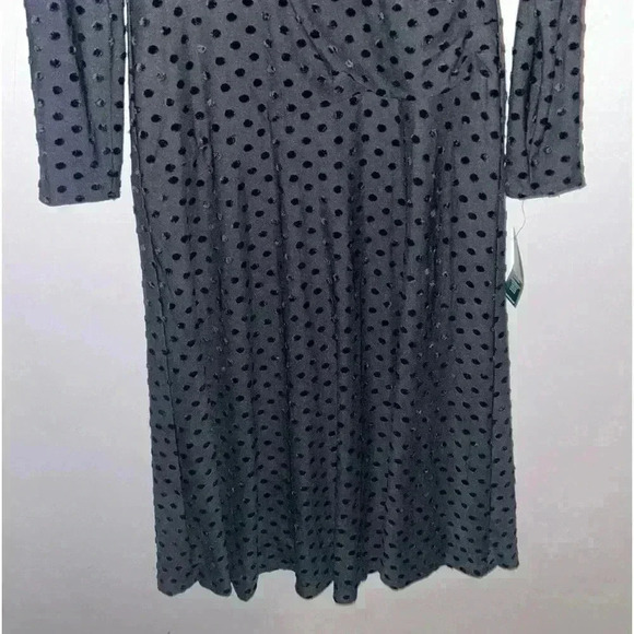 Ralph Lauren Polka Dot Velvet Fit & Flare Dress - Picture 6 of 13